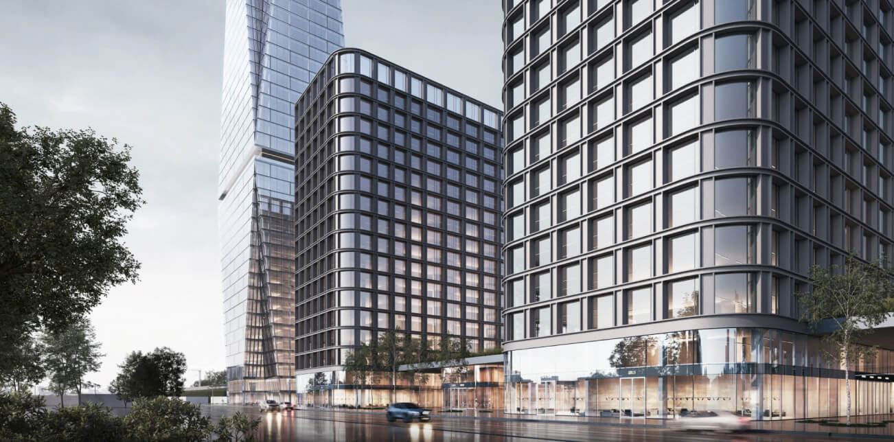 Construction has begun on the first building of the Light City business complex in the Big City.