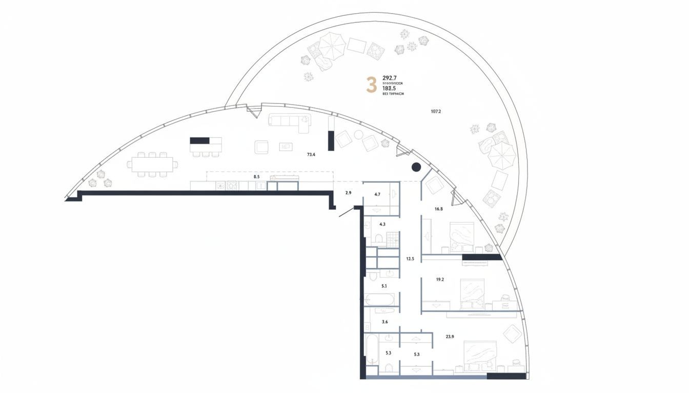 3-комнатная квартира 292,7 м2 на 82 этаже в AURUS Residences, вид 1