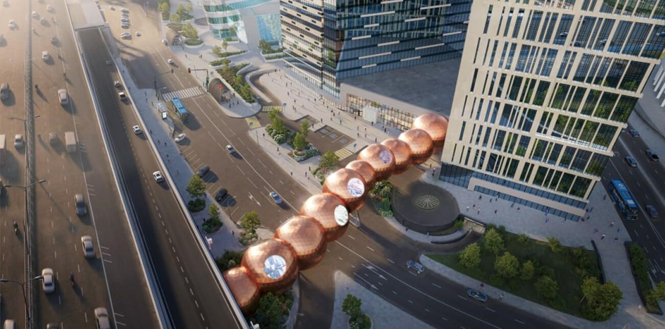 The sphere bridge in Moscow City has changed color: the project is entering the home stretch