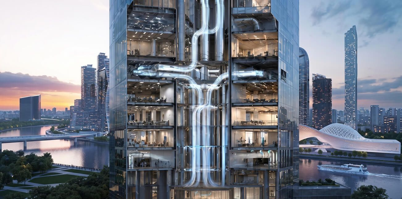 Как дышат небоскрёбы Москва-Сити