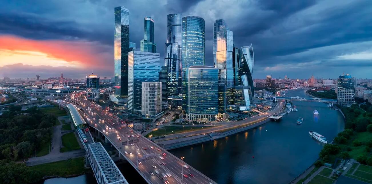 Москва сити фото чб