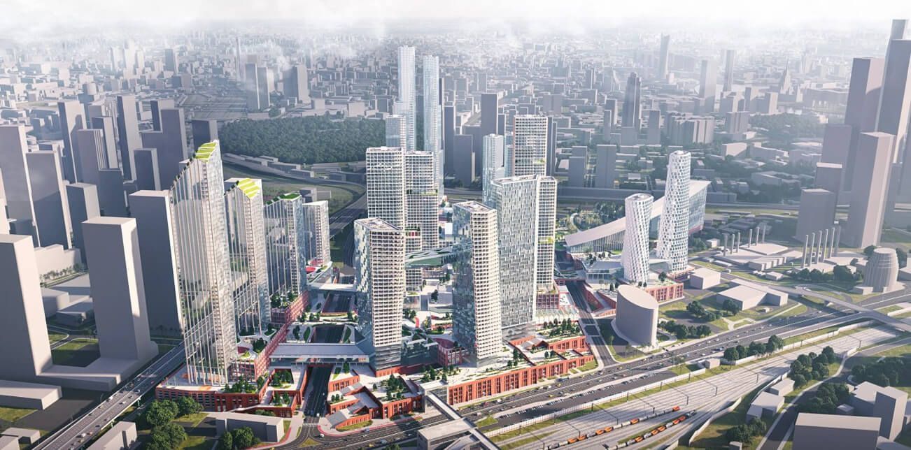 莫斯科市附近新建的高层住宅区，占地超过70公顷。