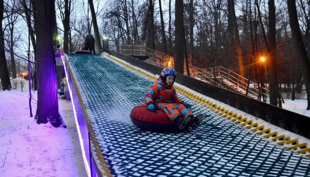 Горка в парке Фили для катания на ватрушке