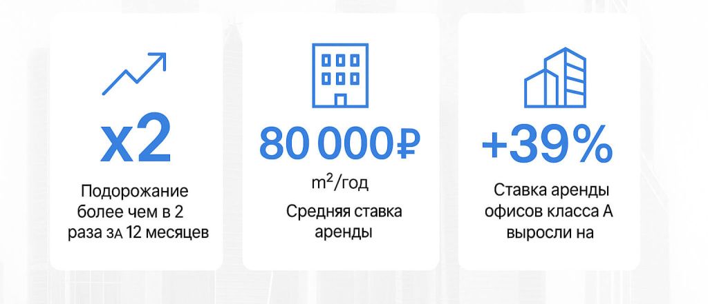 Рост ставок на офисы в Москва-Сити