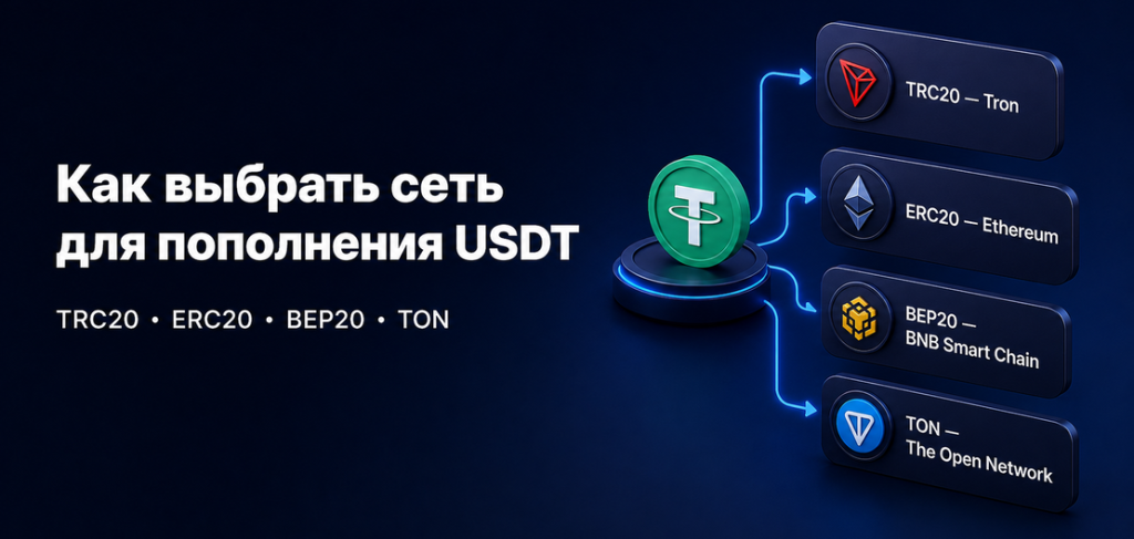 Как выбрать сеть для пополнения USDT