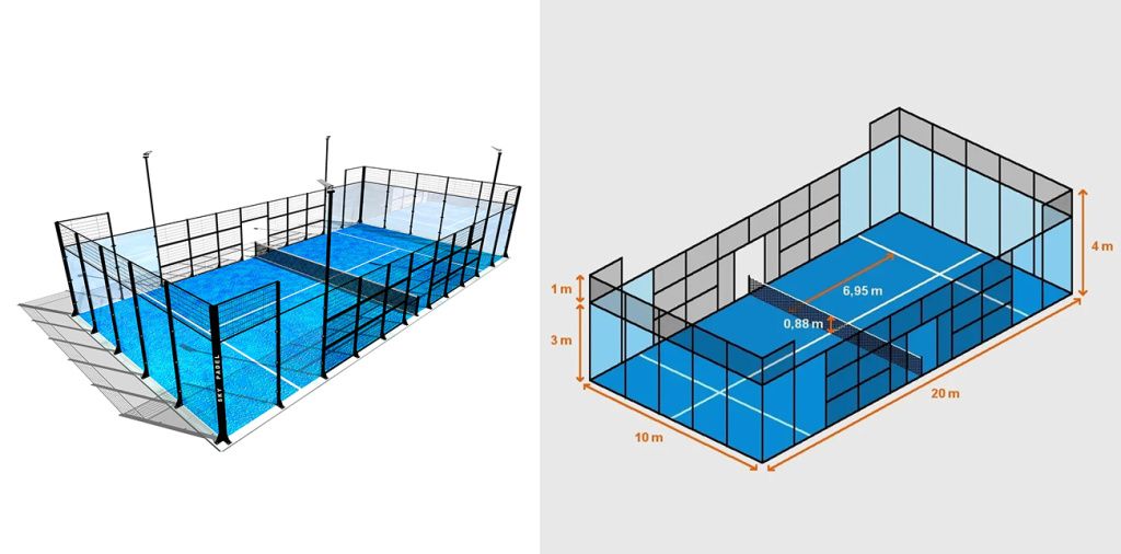 Размеры корта для падэль
