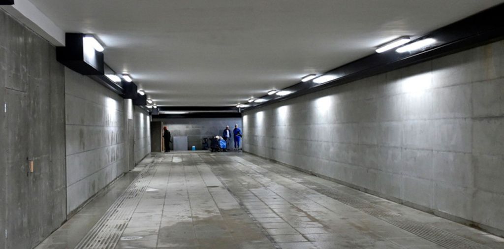 Строительство пешеходного тоннеля у Москва-Сити