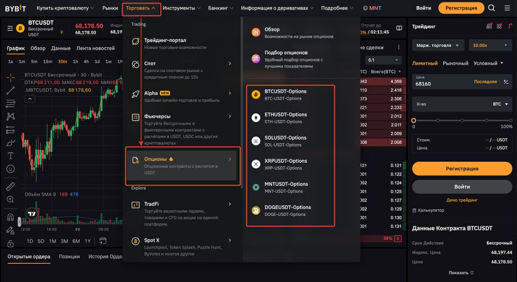 Опционы ByBit