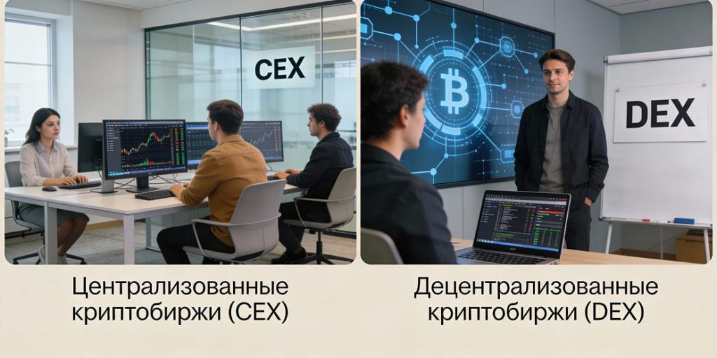 Виды криптобирж: централизованные (CEX) и децентрализованные (DEX)