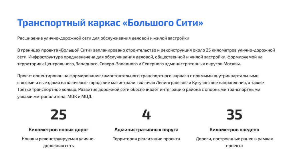 Транспортный каркас «Большого Сити»