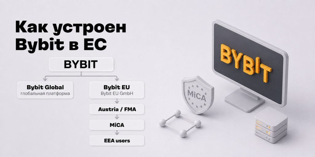 Схема: Структура Bybit Global и Bybit EU GmbH под регулированием MiCA в ЕС