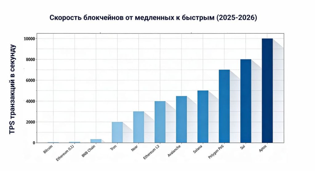 Скорость блокчейнов от медленных к быстрым (2025-2026)