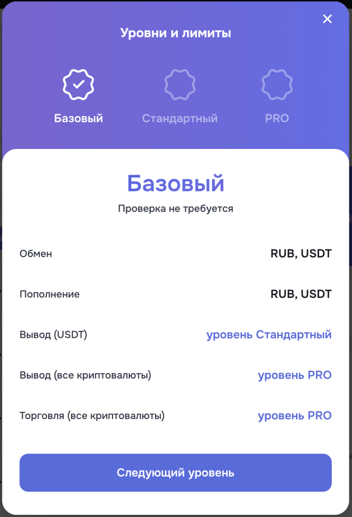 уровни верификации и лимиты Maze Broker: Базовый, Стандартный и PRO