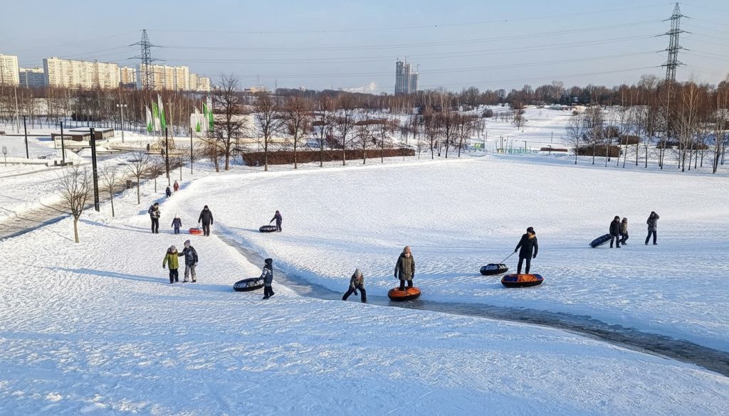 Ландшафтный парк Митино тюбинг