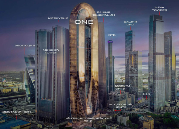 Квартира студия 35,3 м2 на 36 этаже с 1 спальней в башне One (Уан), вид 5