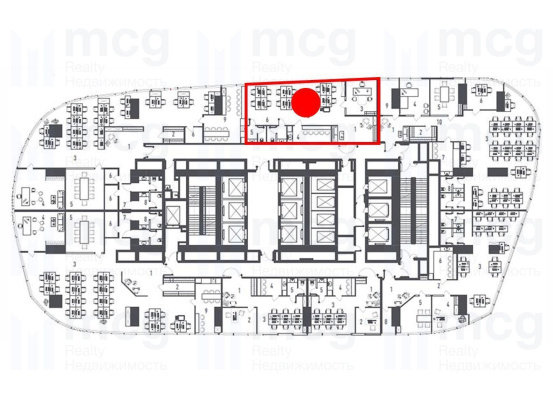 Продажа офиса в башне «One Tower» 112,47 м² на 25 этаже, вид 2