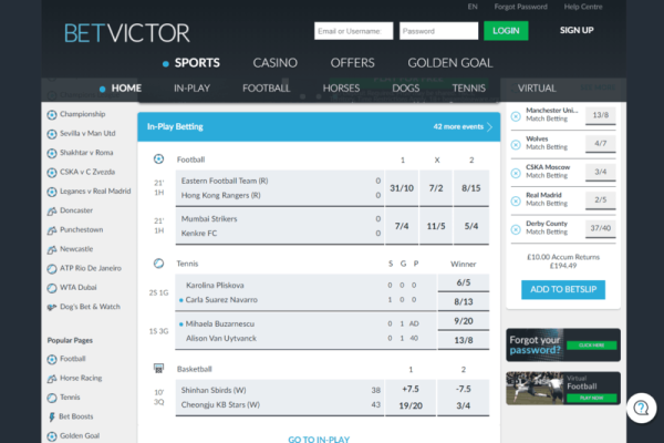 BetVictor, вид 1