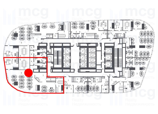 Продажа офиса в башне «One Tower» 255,85 м² на 25 этаже, вид 2