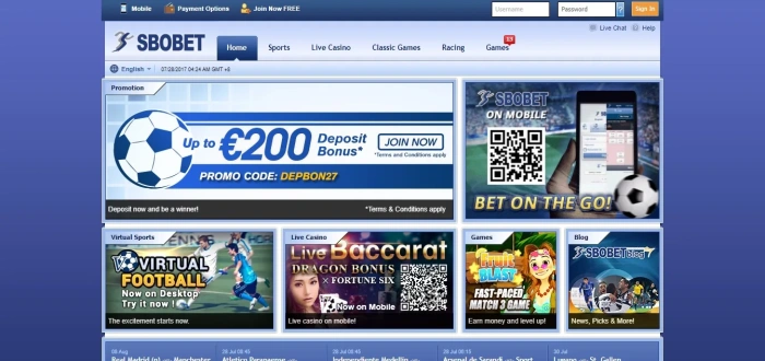 Sbobet, вид 3