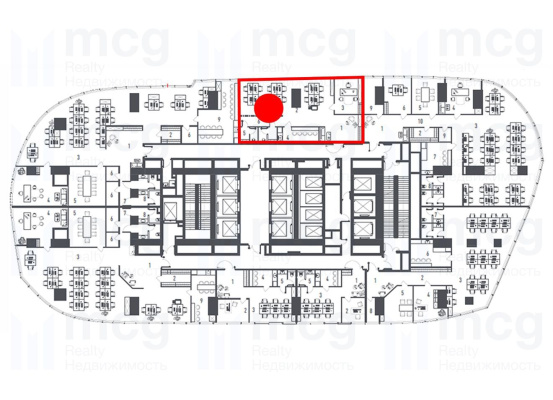 Продажа офиса в башне «One Tower» 126,82 м² на 18 этаже, вид 2