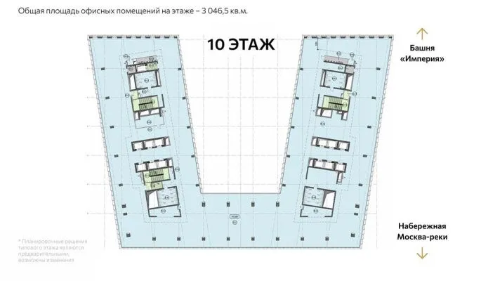 Office for sale in the Empire 2 tower (CITY 4), 10th floor, вид 1