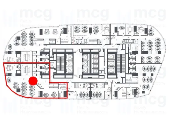 Продажа офиса в башне «One Tower» 271,96 м² на 18 этаже, вид 2