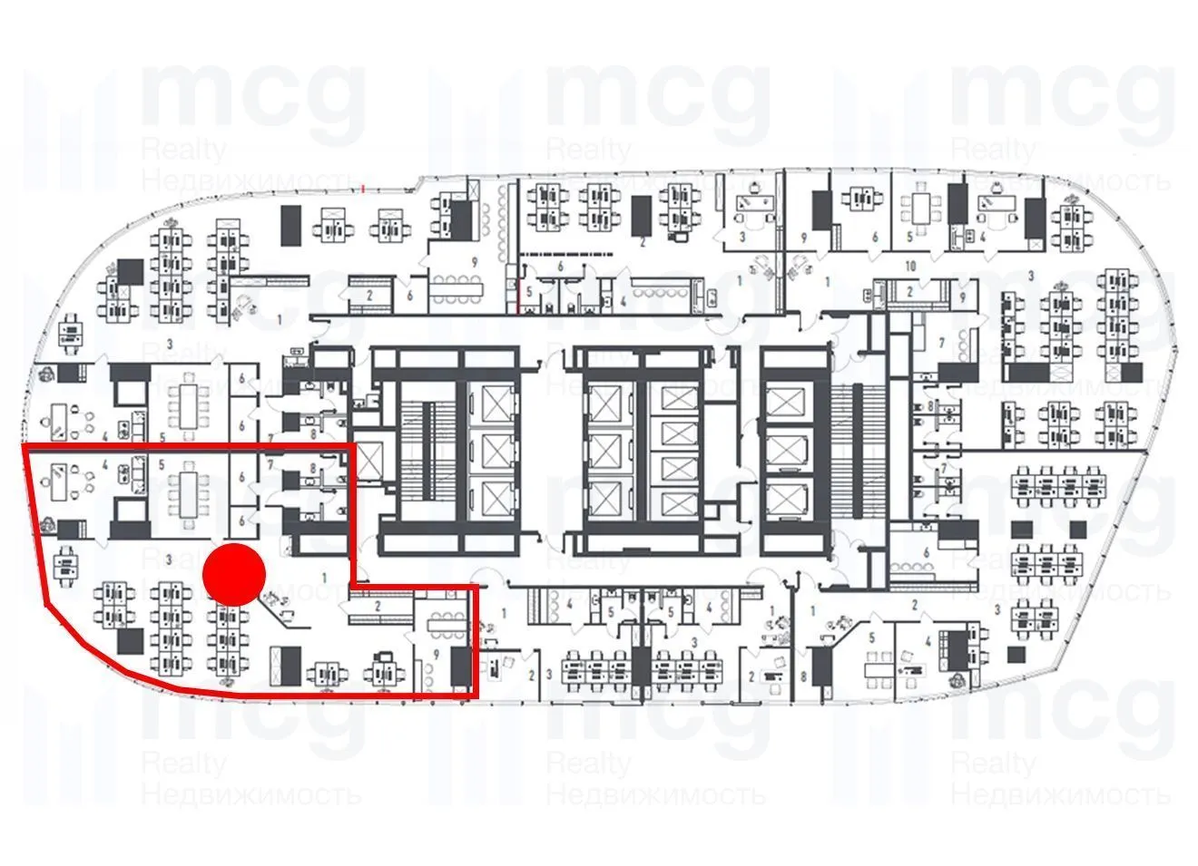 Продажа офиса в башне «One Tower» 271,96 м² на 18 этаже, вид 2