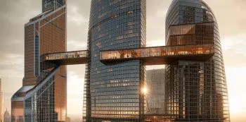 Conceptual "bridge of the future" in Moscow City