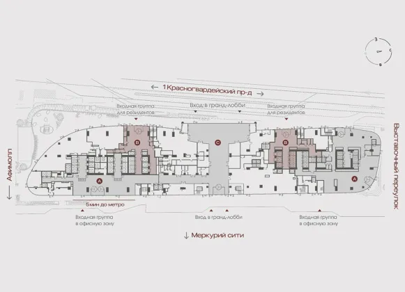 Продажа большого офиса в башне «One Tower» 1699,48 м² на 11 этаже, вид 5