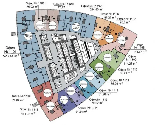 Офис в башне Федерация Восток 2466 м² на 11 этаже, вид 3