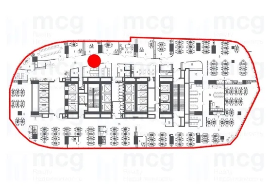 Продажа большого офиса в башне «One Tower» 1699,48 м² на 11 этаже, вид 2