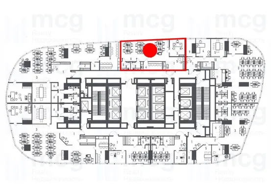Продажа офиса в башне «One Tower» 112,47 м² на 25 этаже, вид 2