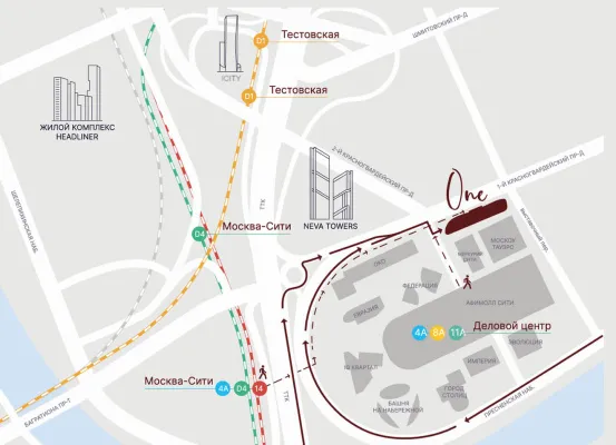Квартира студия 35,3 м2 на 36 этаже с 1 спальней в башне One (Уан), вид 3