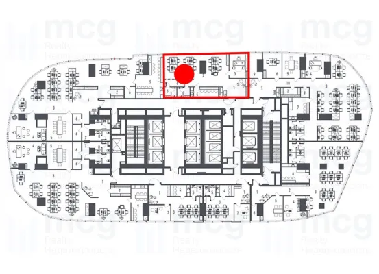 Продажа офиса в башне «One Tower» 126,82 м² на 18 этаже, вид 2