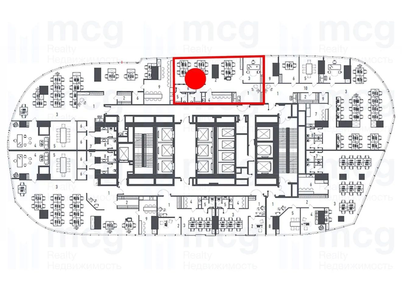 Продажа офиса в башне «One Tower» 126,82 м² на 18 этаже, вид 2