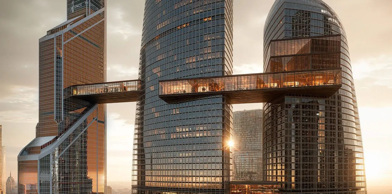 Conceptual "bridge of the future" in Moscow City