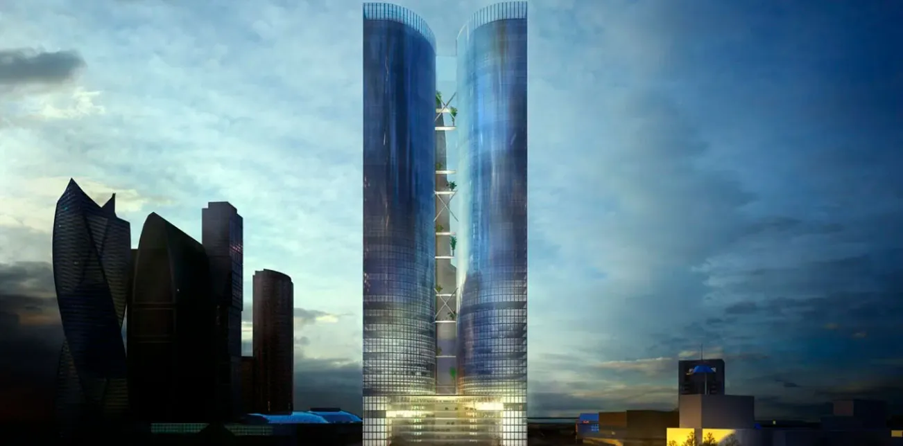 Under-construction Grand Tower skyscraper renamed Moscow Towers Under-construction Grand Tower skyscraper renamed Moscow Towers