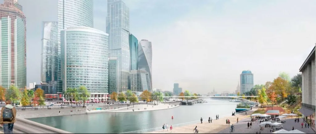 Благоустройство набережной Москва Сити