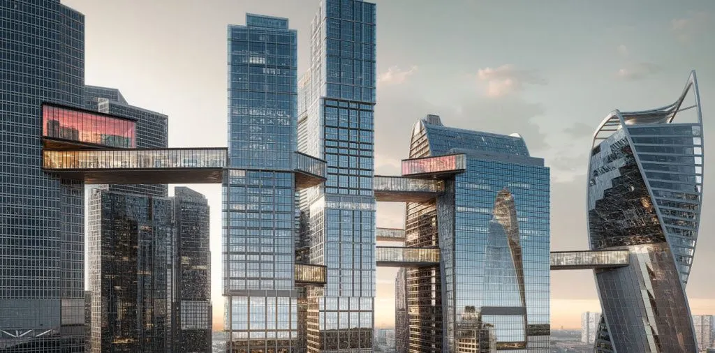 Conceptual Концептуальный «мост будущего» в Москва-Сити