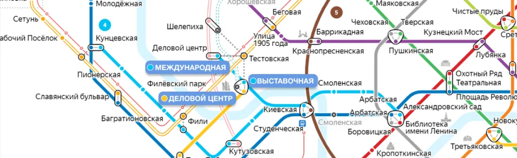 Добраться на метро до Москва Сити