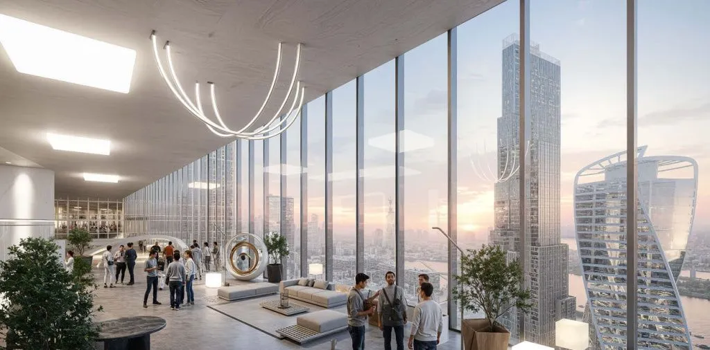 Conceptual Концептуальный «мост будущего» в Москва-Сити